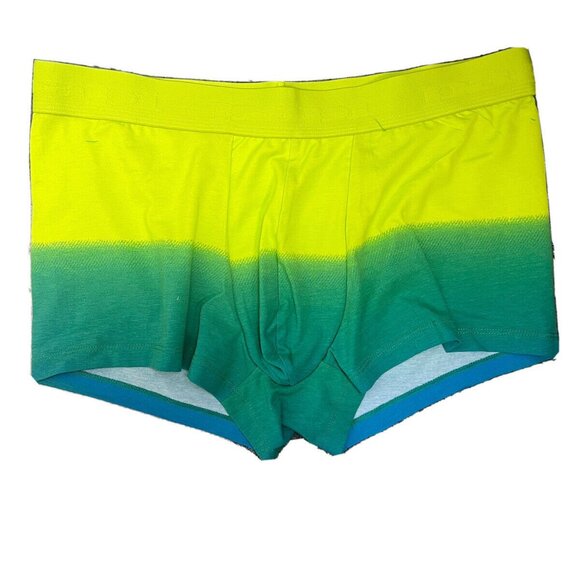 Men's Papi 554566 Polynesian Green/Lime Cotton Stretch Brazilian Trunk Size BNWT - Picture 1 of 4